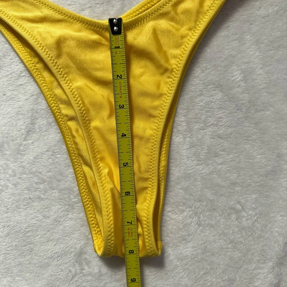Amazon Yellow Cutout High Leg Bikini Size Medium NWOT